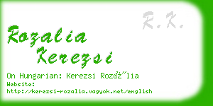 rozalia kerezsi business card